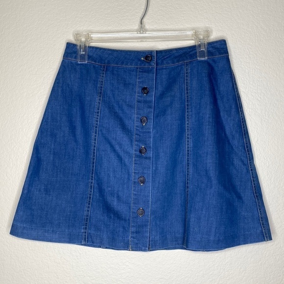 WAYF denim skirt women’s medium button down EUC - Picture 1 of 4